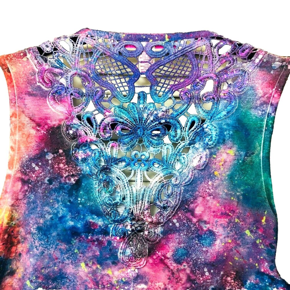 Leoma Lovegrove BoHo Dress Cover Up Beachy Coastal Mesh Seashells Womens S‎ - Picture 3 of 10
